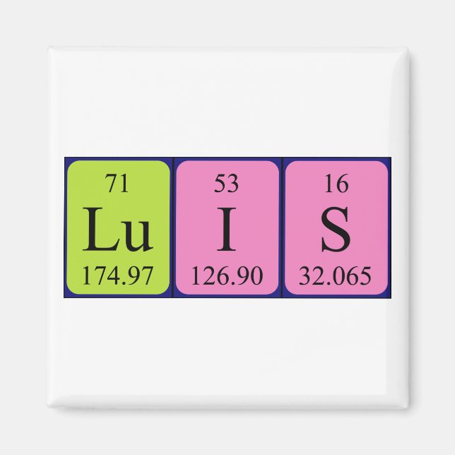 Luis periodic table name magnet (Front)
