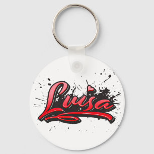 Luisa red Heart Graffiti Schlüsselanhänger Keychain
