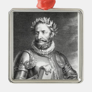 Luiz Vaz de Camoes  engraved by B. Roger Metal Ornament