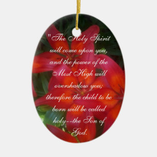 Luk 1:37 For nothing will be impossible with God. Ceramic Ornament