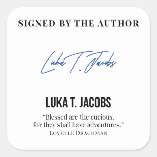 Luka T. Jacobs Author Bookplate #2 Square Sticker