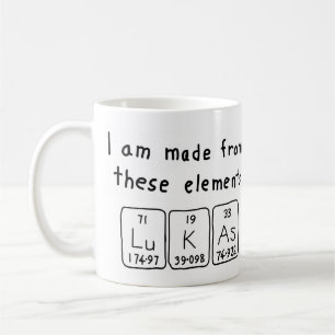 Lukas nom de table périodique mug