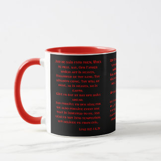 Luke 11:2-4 KJV Bible Scripture Two-Tone Mug