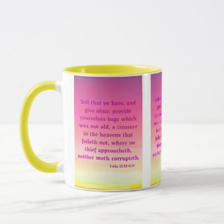 Luke 12:33 KJV Bible Scripture Pic Two-Tone Mug
