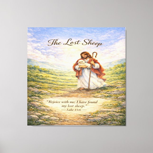 Luke 15 Parable Lost Sheep  Canvas Print (Front)