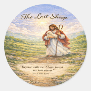 Luke 15 Parable Lost Sheep  Classic Round Sticker