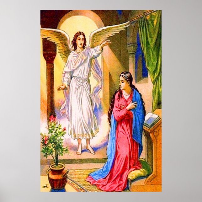 Luke 1:26-38 Gabriel Brings News to Mary poster (Front)