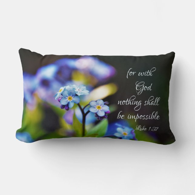 Luke 1:37 For with God nothing shall be impossible Lumbar Pillow (Front)