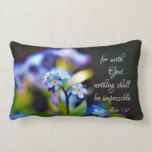Luke 1:37 For with God nothing shall be impossible Lumbar Pillow