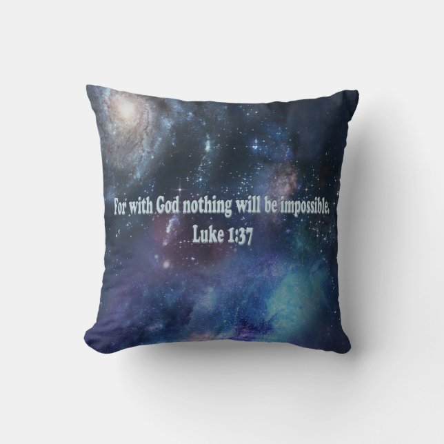 Luke 1:37 throw pillow (Front)