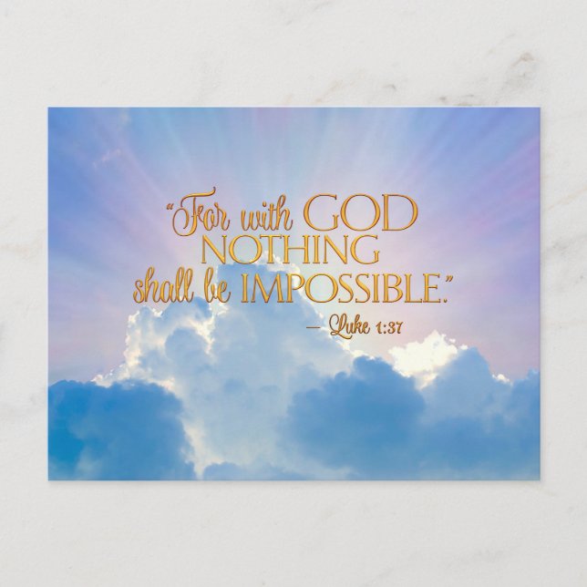 Luke 1:37 With God Nothing Impossible Card (Front)