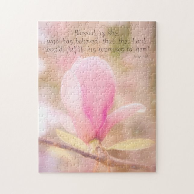 Luke 1 45 Blessed is she Puzzle (Vertical)