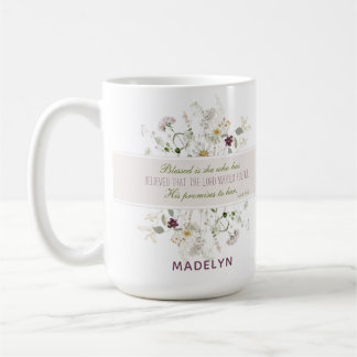 Luke 1:45 Blessed is She Wildflower Coffee Mug