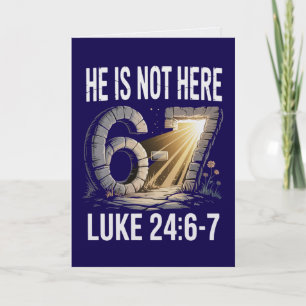 Luke 24:6-7 Christian Easter Card Risen Saviour