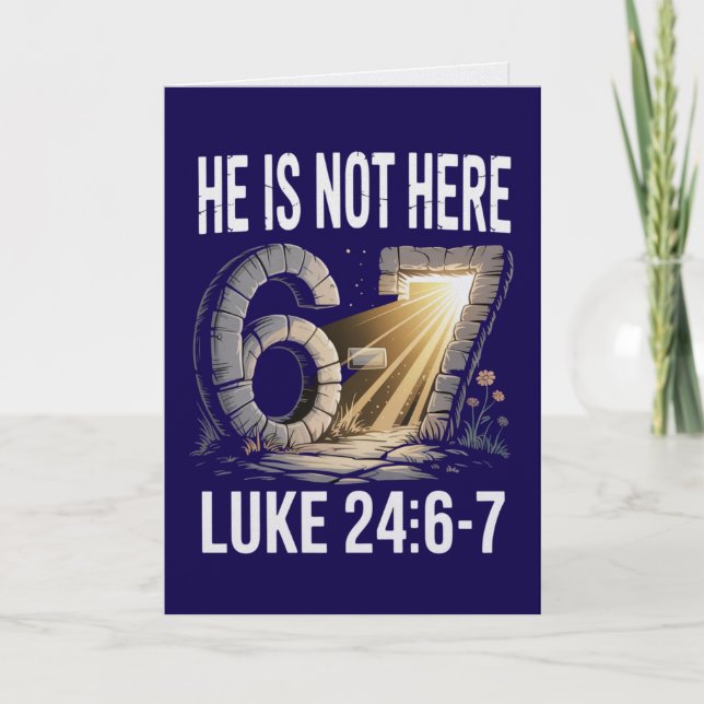 Luke 24:6-7 Christian Easter Card Risen Saviour  (Front)