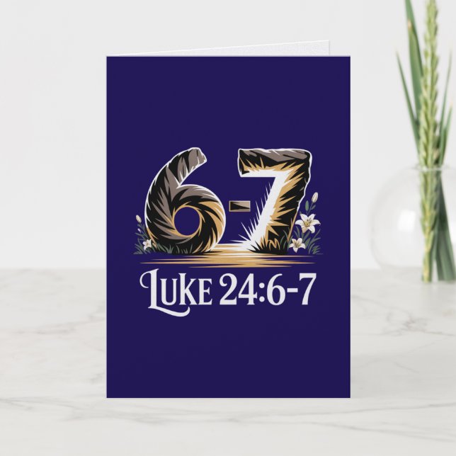 Luke 24:6-7 Easter Card Risen Savior Scripture  (Front)