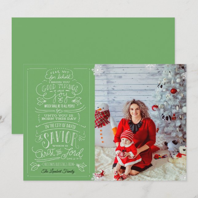 Luke 2-10-11 Passage Christmas Greeting Card (Front/Back)