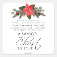 Luke 2:10-11 Poinsettia Christmas Scripture