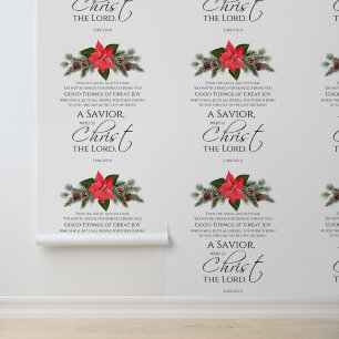 Luke 2:10-11 Poinsettia Christmas Scripture Wallpaper