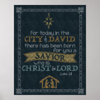 Luke 2:11 Chalkboard Art 16x20