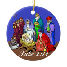 Luke 2:11 Nativity Scene Christmas Ornament