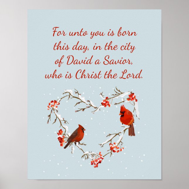 Luke 2:11 Scripture for Christmas Bible Verse Post Poster (Front)