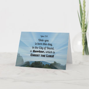 Luke 2:11 Unto you is born this day, in Holiday Card