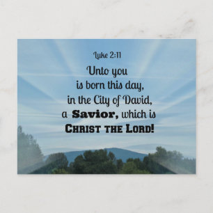 Luke 2:11 Unto you is born this day, in Postcard