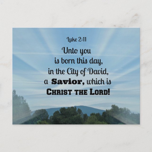 Luke 2:11 Unto you is born this day, in Postcard (Front)