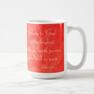 Luke 2:14 Glory to God in Highest Red Christmas Coffee Mug