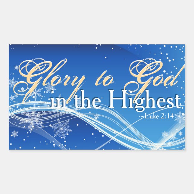 Luke 2:14 "Glory to God in the Highest" Christmas Sticker (Front)