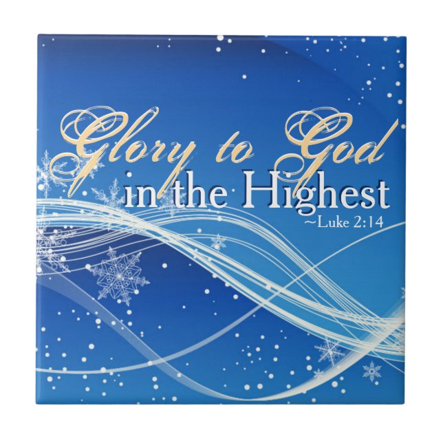 Luke 2:14 "Glory to God in the Highest" Christmas Tile (Front)