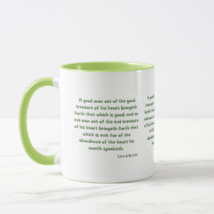Luke 6:45 Bible Verse Scripture Two-Tone Mug