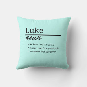Luke, Boy Personalized Name Definition Throw Pillow