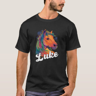 LUKE Cute Boy Name with beautiful Horse T-Shirt
