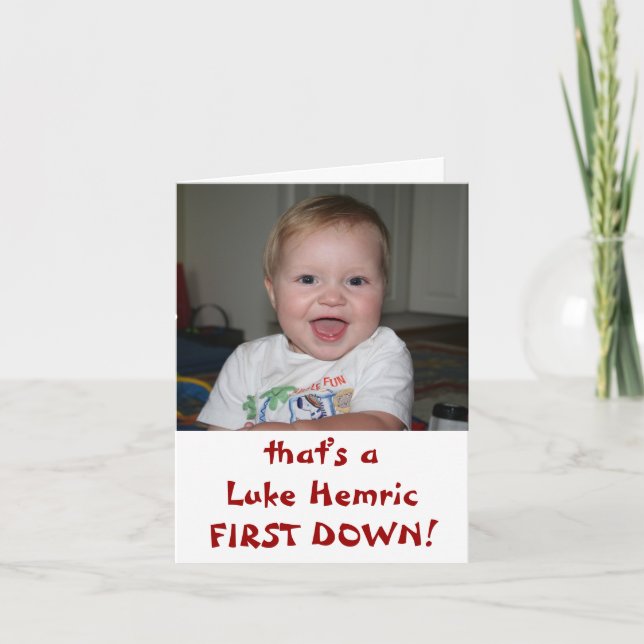 Luke FIRST DOWN! Invitation (Front)
