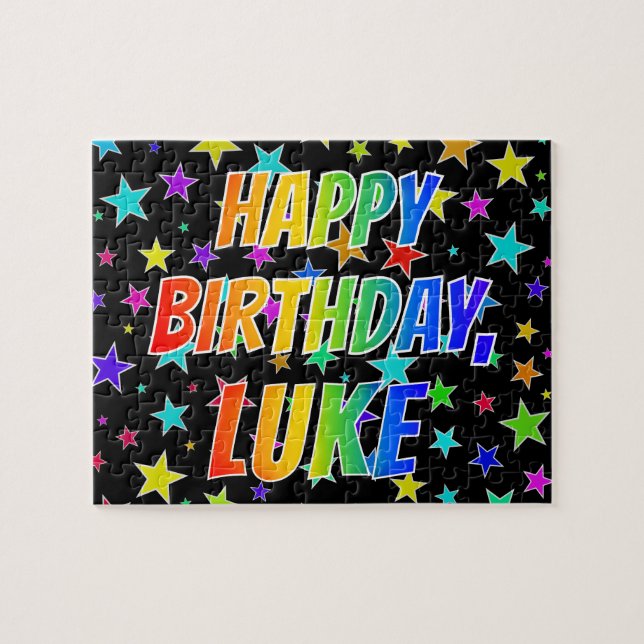 "LUKE" First Name, Fun "HAPPY BIRTHDAY" Jigsaw Puzzle (Horizontal)