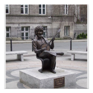 Luke Kelly Dubliners sculpture, Dublin Ireland Poster