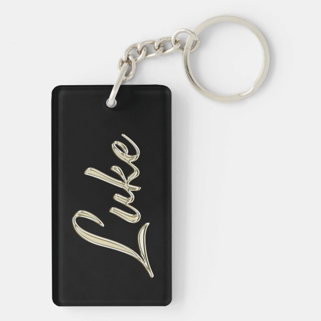 Luke Name Whitegold Porte-clés (Dos)