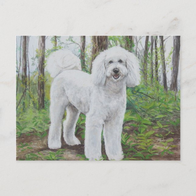 Luke the Golden Doodle Dog Art Postcard (Front)