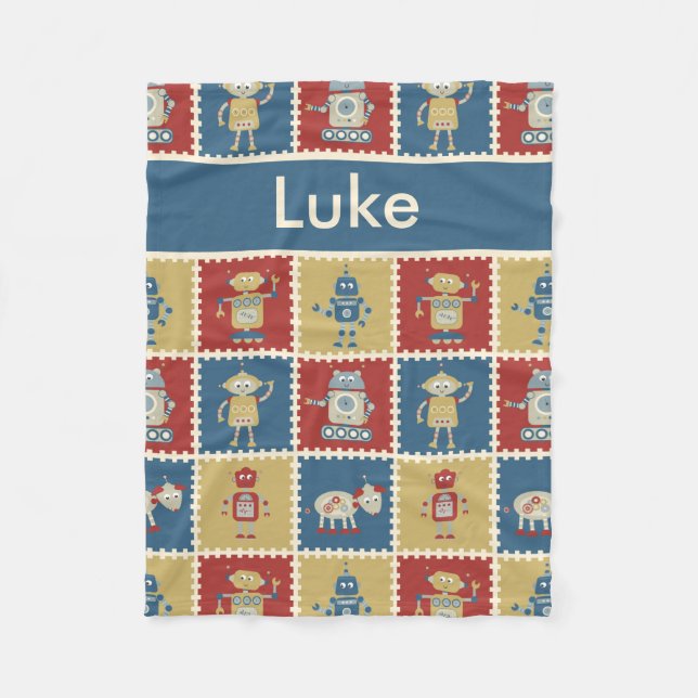 Luke's Personalized Robot Blanket (Front)