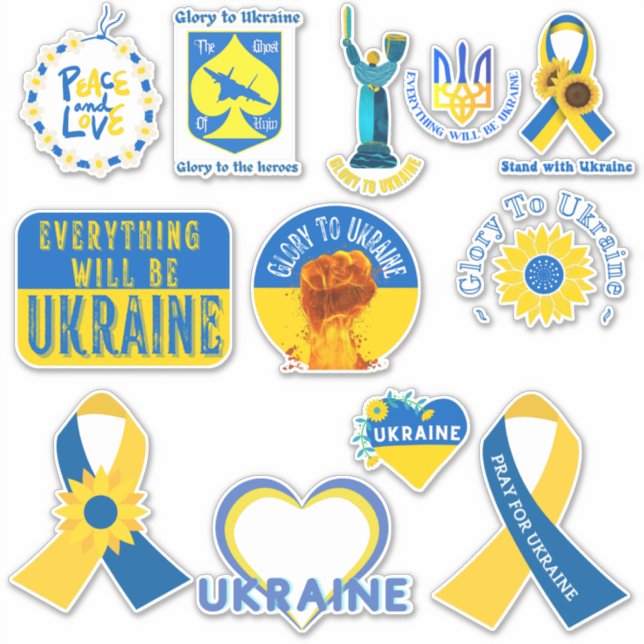 L'Ukraine soutient les autocollants de vinyle agra (Devant)