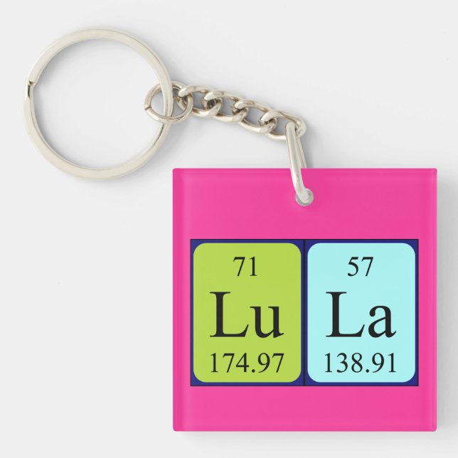 Lula periodic table name keyring (Front)