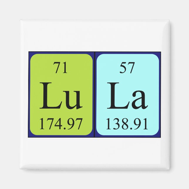 Lula periodic table name magnet (Front)