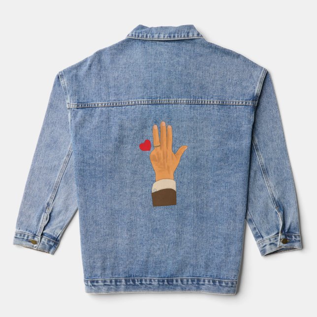 Lula's left hand and a heart denim jacket (Back)