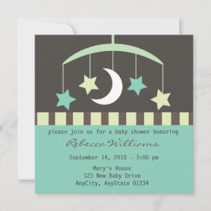 Lullaby Baby Stars et Moon Mobile Invitation