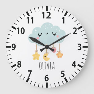 Lullaby Cloud Boho Nursery Wall Clock 