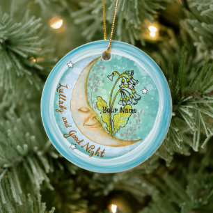 Lullaby Moon Ceramic Ornament
