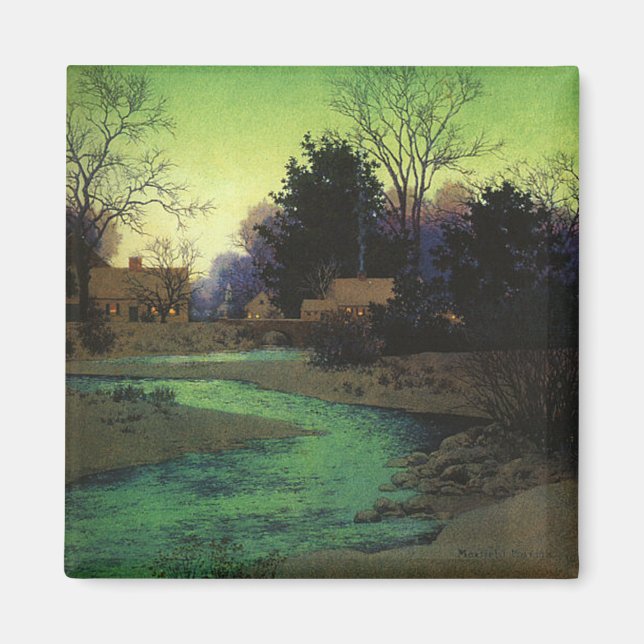 "Lullbrook in Winter", by Maxfield Parrish Magnet (Front)