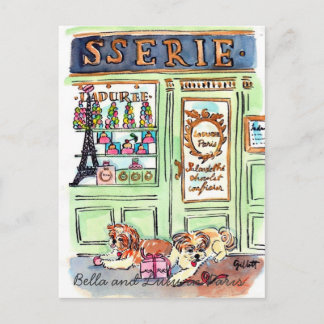 Lulu & Bella go to Paris postcard